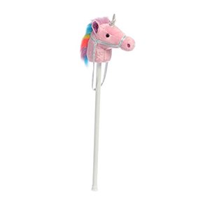 Paard Stok Pluche Eenhoorn Hobby Paard Met Geluid Speelgoed 37 Inch Wit