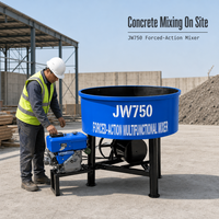 Bétonnière diesel grande capacité JW750, mélangeur vertical à bouche plate pour projets de construction