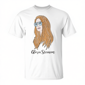 T-shirt avec illustration artistique vintage en aquarelle, icône féministe, design Gloria Steinem - Product Image 2