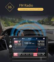 Autoradio universel 2 Din, autoradio 7 pouces avec écran tactile HD, lecteur multimédia MP5, autoradio, récepteur FM, Mirror Link