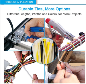 روابط كابلات بلاستيكية سوداء ذاتية القفل من النايلون، مقاسات 3.6*150 مم، 200 مم، 250 مم، 300 مم، 350 مم، 50 قطعة، بيع مباشر من مصنع الصين - Product Image 6