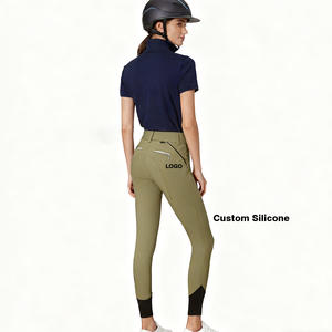 Leggings personnalisés pour l'équitation, pantalons d'équitation géométriques en silicone, résistance à l'usure, taille haute, culottes d'équitation pour femmes - Product Image 1