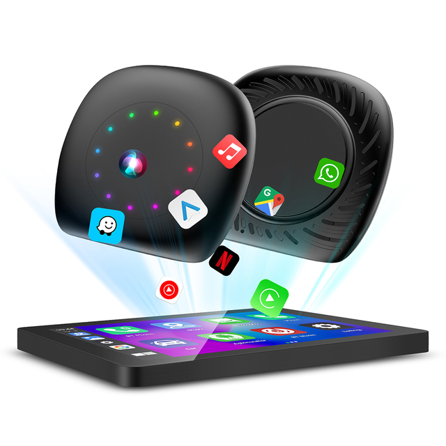 USB Dongle 3 in 1 8/128G Wired & Wireless Carplay Adapter with Ai Box YouTube Netflix for Android 13 Compatible with Carplay