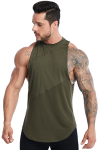 Magliette da <span class=keywords><strong>uomo</strong></span> senza maniche di nuovo Design canottiere da palestra personalizzate bianche nere semplici canotte asciutte Quicy - Product Image 5