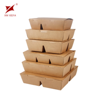 Boîtes alimentaires jetables en papier kraft avec compartiments pour la vente en gros, idéales pour les repas à emporter et la restauration rapide