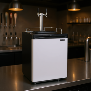 Dispensador de Cerveza de Grado Comercial Vevor Dual Tap Kegerator 220-240V, Enfriador de Cerveza Independiente de Acero Inoxidable - Product Image 2