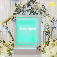 Fontaine cascade professionnelle élégante de luxe en acier inoxydable avec télécommande sans fil et alimentation autonome pour décoration de mariage