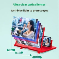 Boîtier de projection vidéo 3D HD de 10 pouces avec lentille de protection anti-lumière bleue en plastique pour écran de téléphone – Idéal pour regarder en mode mains libres