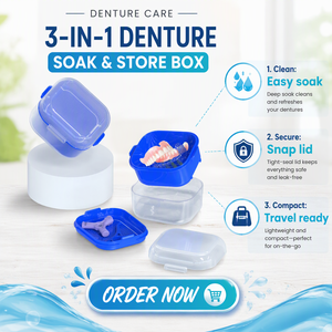 Estuche <span class=keywords><strong>de</strong></span> Limpieza para Dentaduras Postizas <span class=keywords><strong>de</strong></span> Doble Capa con Cesta <span class=keywords><strong>de</strong></span> Drenaje para Prótesis Dentales, Retenedores <span class=keywords><strong>Invisalign</strong></span> y Almacenamiento <span class=keywords><strong>de</strong></span> Aparatos Orales - Product Image 1