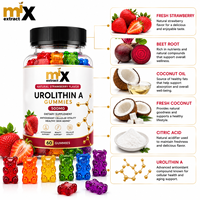 MixExtraxt Gummies à la fraise naturelle 500mg Urolithin, compléments alimentaires pour adultes, santé de la peau vieillissante, antioxydant, vitalité cellulaire