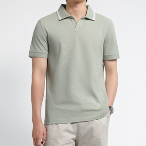 <span class=keywords><strong>Polo</strong></span> da uomo con risvolto a blocchi di colore, maglia estiva traspirante in rete perlata, casual, da golf, a maniche corte - Product Image 1
