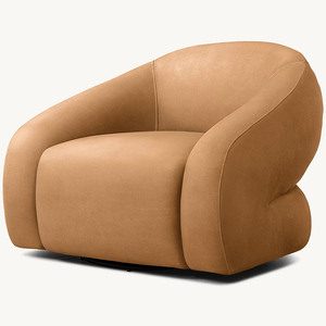 Poltrona Girevole Singola in Pelle PU Stile Mid-Century Modern per Camera da Letto e Sala <span class=keywords><strong>d</strong></span>'<span class=keywords><strong>Attesa</strong></span> - Product Image 4