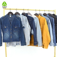 Veste en Jean Denim Homme Tendance Mode Déchirée Abaya Denim Friperie Dubaï Gros Balles Vêtements Usagés