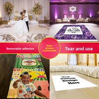 Autocollant de sol de mariage personnalisé entièrement imprimé, vinyle amovible brillant/mat pour design de piste de danse de mariage. Conception Gratuite