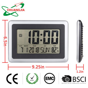<span class=keywords><strong>Horloge</strong></span> murale numérique <span class=keywords><strong>à</strong></span> affichage LCD électronique moderne de grande taille, utilisation en intérieur, fonctionnement sur <span class=keywords><strong>piles</strong></span>, fonction snooze, décoration de bureau <span class=keywords><strong>à</strong></span> domicile - Product Image 3