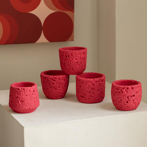 Pot à fleurs miniature vide en cire aromathérapeutique bohème en ciment pour la décoration de bureau/de bureau, pour plantes succulentes - Product Image 2