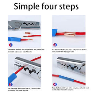 Tube de sertissage en cuivre pour ingénierie chimique, 125/250 pièces, avec manchon thermorétractable pour connexion de fils - Product Image 5