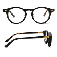 Nuevas Gafas Ópticas de Diseño Retro Clásico de Alta Gama, Montura Completa Redonda, Patrón Sólido, Acetato, con Estuche