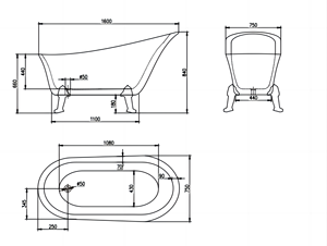 Pie de garra de remojo de 59 ", bañera y ducha de esquina pequeña independiente de acrílico Vintage - Product Image 4