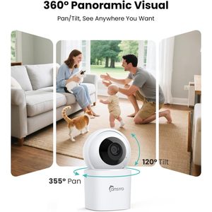 Camstro 3K Indoor <b>Security</b> <b>Camera</b> 360 PTZ Baby Pet Monitor With Auto Tracking And Ai Motion Detection - Product Image 4