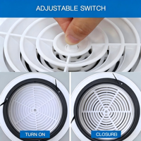 Système de ventilation intérieure en gros : Diffuseur rond en plastique ABS à vent contrôlé, grille d'aération réglable pour air frais