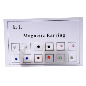 Nuoro 12Pcs/Card 3Mm Crystal Magnetische Stud Oorbel Magneet Neus Lip Stud Voor Unisex Non Piercing Tragus magnetische Neus Stud