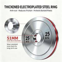 Disque de poids réglable en acier couleur argent, portable, pour barre de musculation de gym, usage commercial