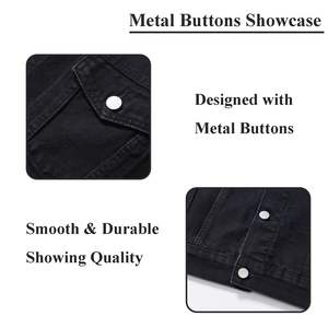 แจ็กเก็ตบอมเบอร์ผ้ายีนส์ระดับพรีเมี่ยมสำหรับทุกเพศมีซิปด้านหน้าแขนยาวลายพรางกันน้ำ - Product Image 5