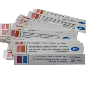 Tarjeta indicadora de productos químicos EO para esterilización, 200 unidades/caja