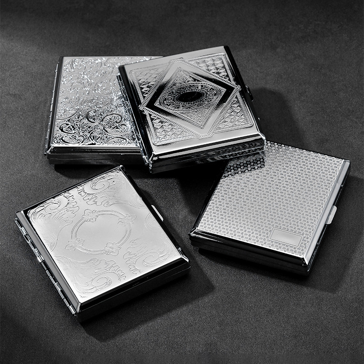 metal flip top cigarette case Pressure-resistant 20-pack Metal Flip-top Cigarette case Portable  Double-sided Embossing Metal Cigarette case with Lid| Alibaba.com