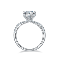 Bagues en diamant pour femmes en gros pour fiançailles Argent sterling 925 D VVS 1ct Bague en moissanite