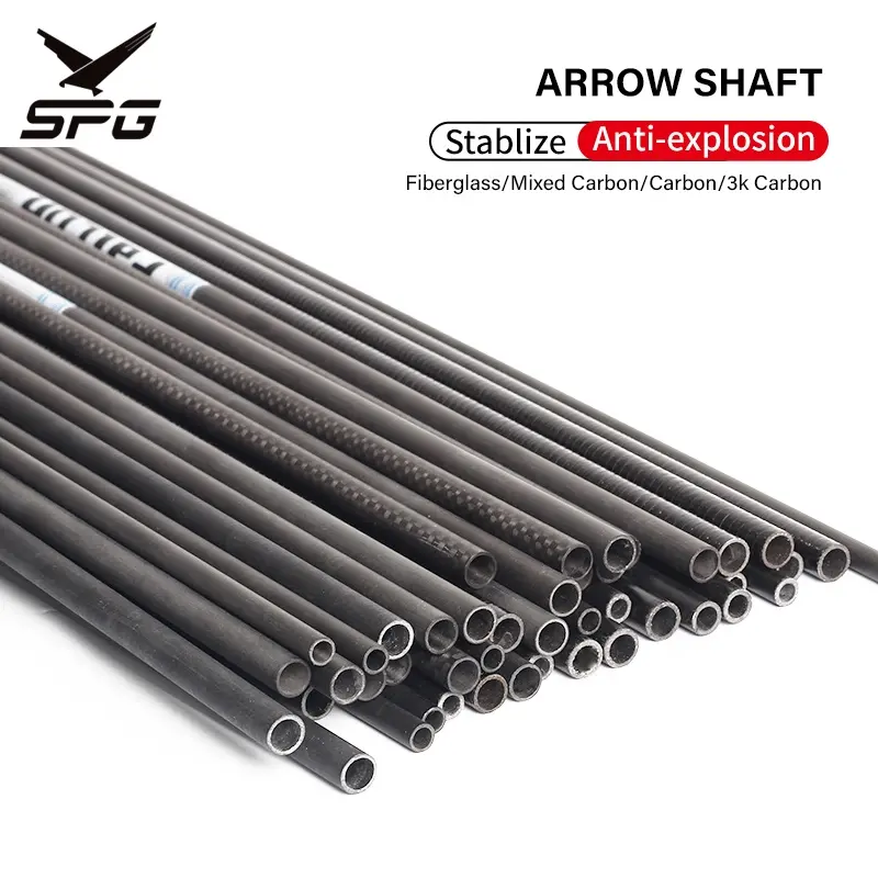 Spg Pijl Schacht Boogschieten Aangepast Alle Series Wervelkolom Jacht Gemengde Pure Carbon Glasvezel Staaf 4.2/6.2/6/7/8 Mm 3K Apparatuur