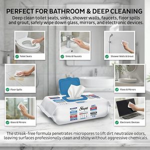 Lingettes de nettoyage robustes OEM Easy Clean XL (100 lingettes) sans chlore, lingettes de récurage multi-surfaces pour salle de bain - Product Image 4