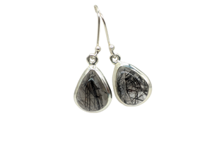 Pendientes Bohemios de Rutilo Negro, Piedra Preciosa Natural, Plata de Ley 925, Joyería Hecha a Mano, Pendientes de Estilo Étnico Tribal Vintage para Mujer - Product Image 5