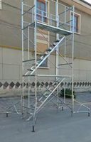 Système d'échafaudage mobile et pliable pour cadre de porte, échafaudage réglable pour travaux de façade, en acier galvanisé à chaud, charge de 800 kg