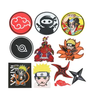 Hokage ninja anime bordado hierro en parche Sasuke Ninja nueve colas Shuriken parche