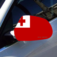 Housse de protection pour rétroviseur de voiture avec drapeau des Tonga (lot de 2) en tissu extensible avec bords renforcés, style patriotique