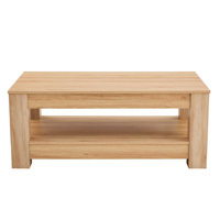 Table d'appoint moderne et pratique en noyer, design de rangement à double couche en MDF, idéale pour le salon, la chambre et le bureau