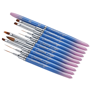 Mango <span class=keywords><strong>de</strong></span> metal degradado Muliti tipo Oval Poly Gel Nail Thin Liner Art 3D Brush Set Pure Kolinsky Acrylic Nail Brush - Product Image 6