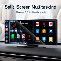 Android Autoradio 10,25 Zoll Breiter Geteilter Bildschirm CarPlay Android Auto GPS-Navigation Klebemontage
