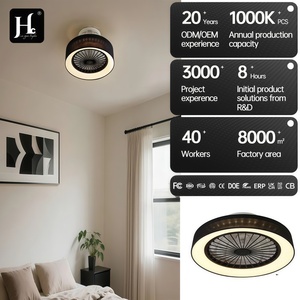 <b>Modern</b> <b>Ceiling</b> Fan <b>Light</b> <b>LED</b> Daylight Illumination Remote Control Aluminum Body Surface Mounted Bedroom CRI 90 IP33 AC/DC - Product Image 2