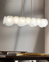 Lampe de table en albâtre extra large de style nordique, lustre en pierre naturelle espagnole de luxe pour salle à manger, cuisine, bar