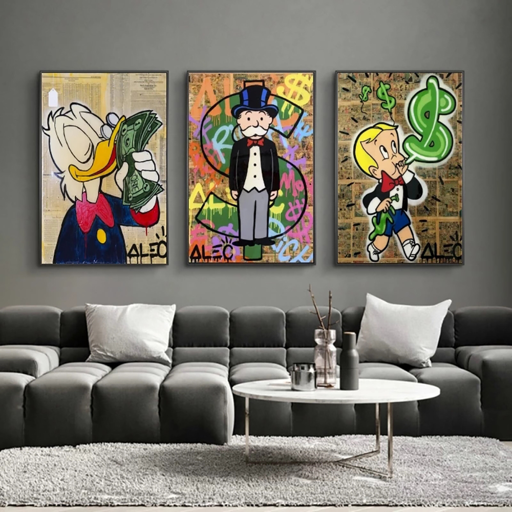 Popular trend Alec graffiti cartoon character art canvas painting poster printing bedroom home decoration wall art
