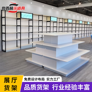 Expositor Yuexin de tamaño personalizado, de doble cara, material de madera, estantería de peso medio para exhibición de muestras de cosméticos en sala de exposición. - Product Image 2
