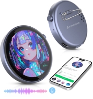 Tarjeta de Identificación Digital con IA, Asistente de Voz, Pantalla Táctil IPS, Bluetooth, Etiqueta Inteligente con Nombre Personalizado, Pantalla Animada Recargable