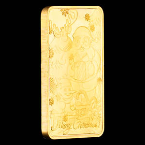 Sıcak satış Merry Christmas noel baba altın kaplama çubuk tatil hatıra Bar hatıra hediye veya dekorasyon için - Product Image 2