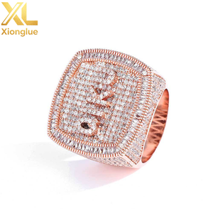 Custom DIY <b>Letters</b> Hip-hop Ring Fashion Personality <b>brass</b> Inlaid Zircon Ring - Product Image 1