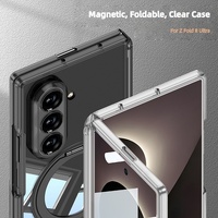 Charnière magnétique à 360 degrés °   Étui de protection rotatif en PC et TPU pour Samsung Z Flip 8 Ultra, coque de téléphone transparente