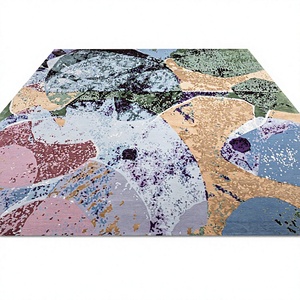 Tapis persan design en laine et soie, écologique, lavable, avec support en PVC durable - Product Image 1