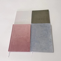 Livre de voeux de mariage en velours à couverture rigide personnalisable Journal à couverture rigide de luxe Livres de vœux vierges Planificateur de vœux de mariage en velours